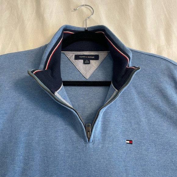 Tommy Hilfiger Blue men’s 1/4 zip sweater - Picture 6 of 9